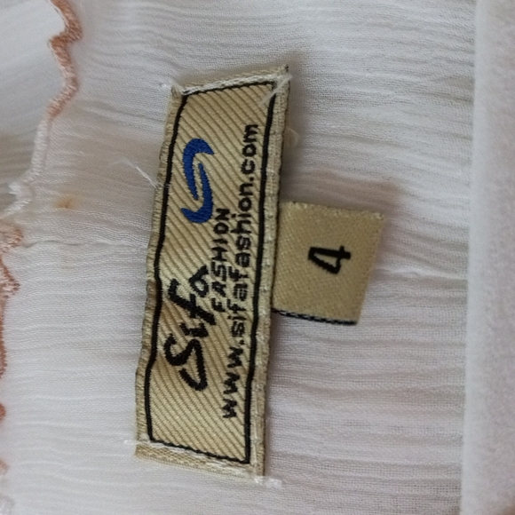 Sifa Fashion Vtg Ivory Sheer Top - Picture 9 of 9